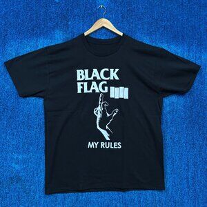 Black Flag My Rules Rock T-Shirt Size Extra Large